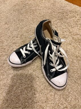Converse Kids Black and White Low-Top Canvas Sneakers